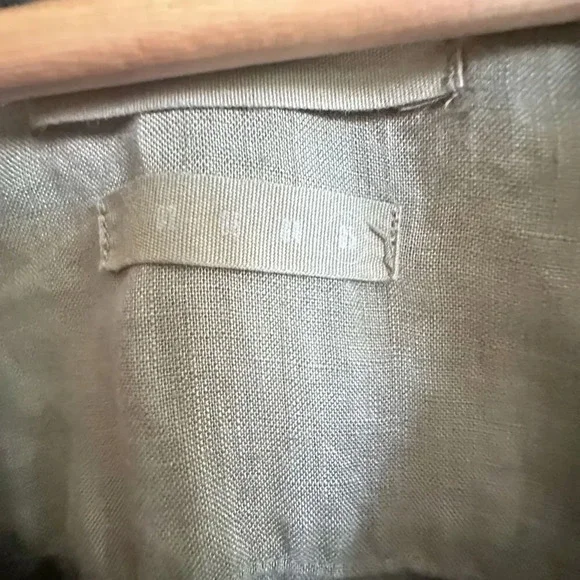 GRAYSON | Olive Green 100% Linen Half Button Tunic Style Top | Size 5, XL - Picture 4 of 7